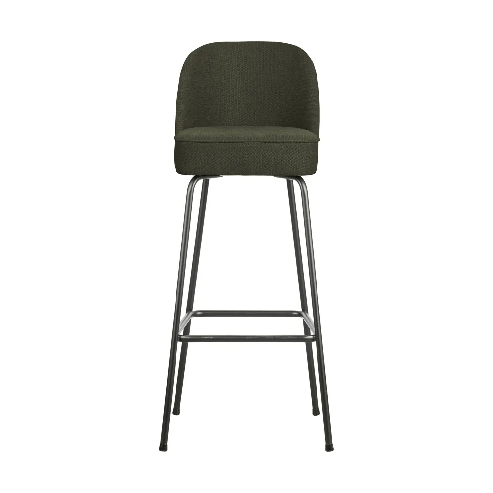 WOOOD Vogue barkruk H80 geweven Warm Groen De Eekhoorn