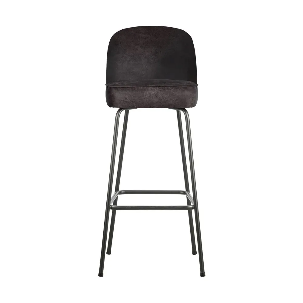WOOOD Vogue barkruk H80 zwart leer De Eekhoorn