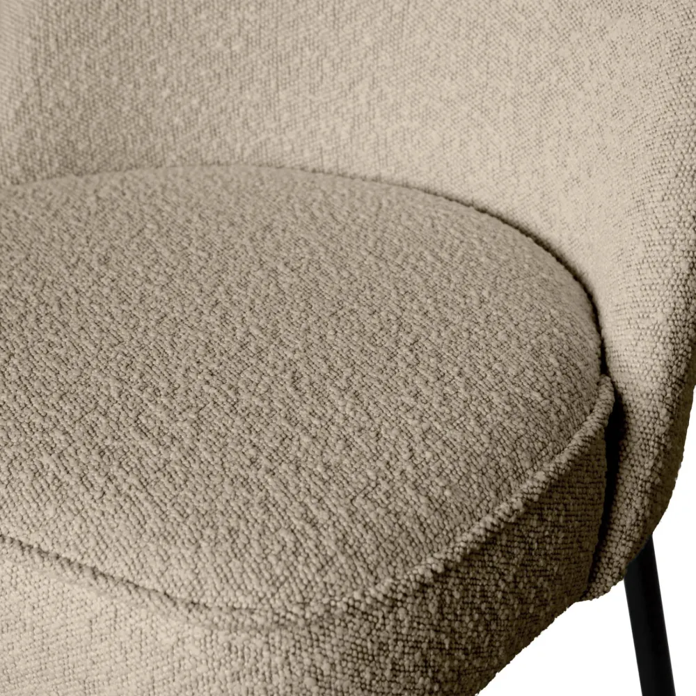 WOOOD Vogue eetkamerstoel bouclé beige De Eekhoorn