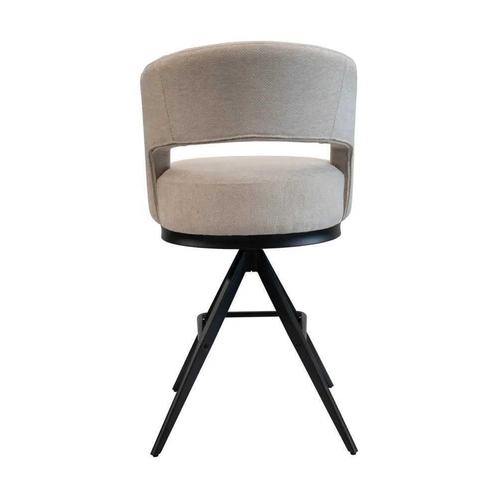 DÉJA Living Barstoel Louis - Stof/Metaal - Taupe - Set van 2