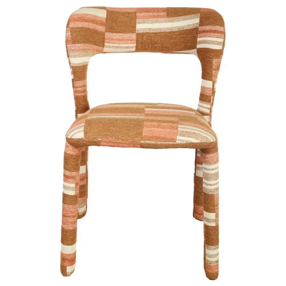 DÉJA Living Eetkamerstoel Mala - Terracotta Stof - Set van 2