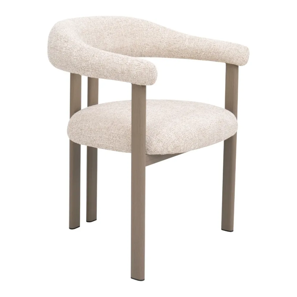 DÉJA Living Eetkamerstoel Odense - Stof - Beige/Taupe - Set van 2