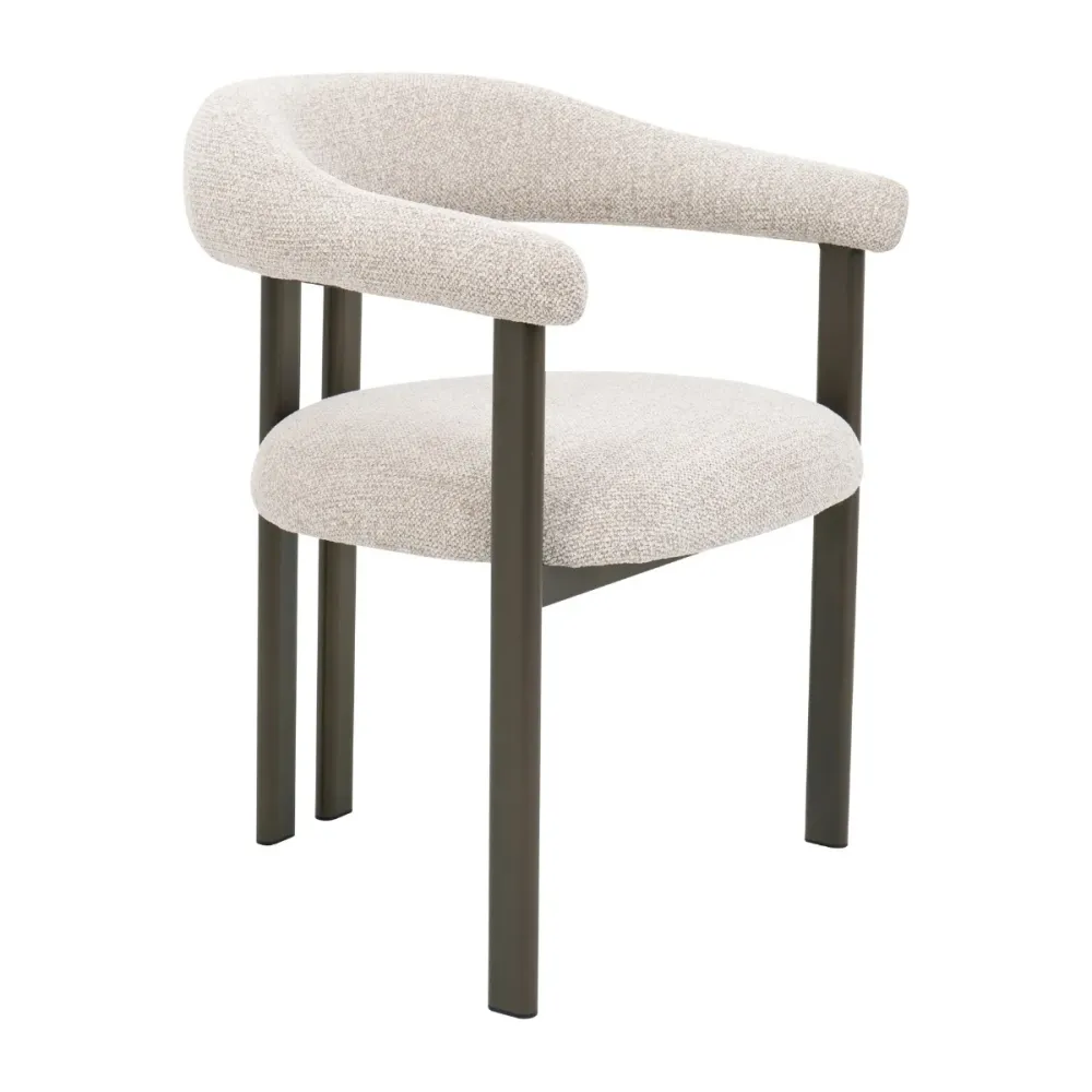 DÉJA Living Eetkamerstoel Odense - Stof - Taupe/Brons - Set van 2