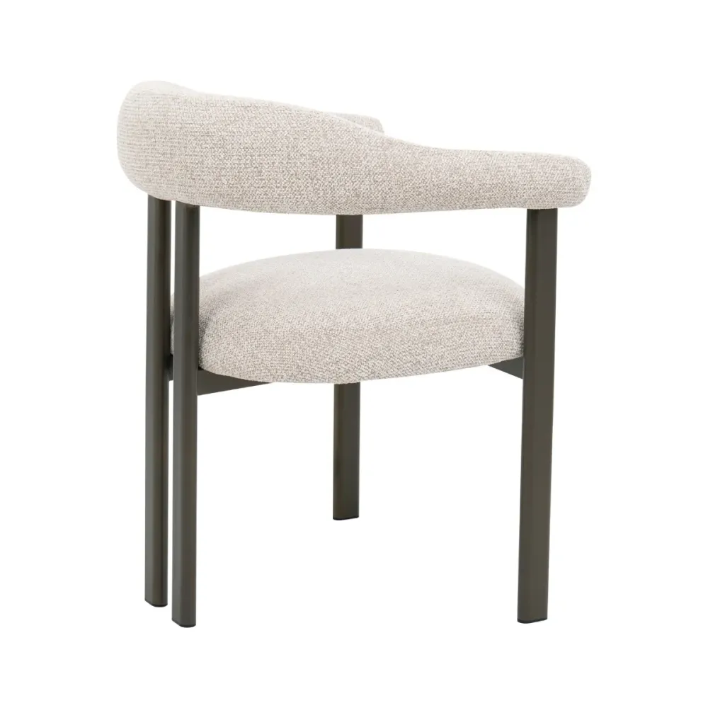 DÉJA Living Eetkamerstoel Odense - Stof - Taupe/Brons - Set van 2