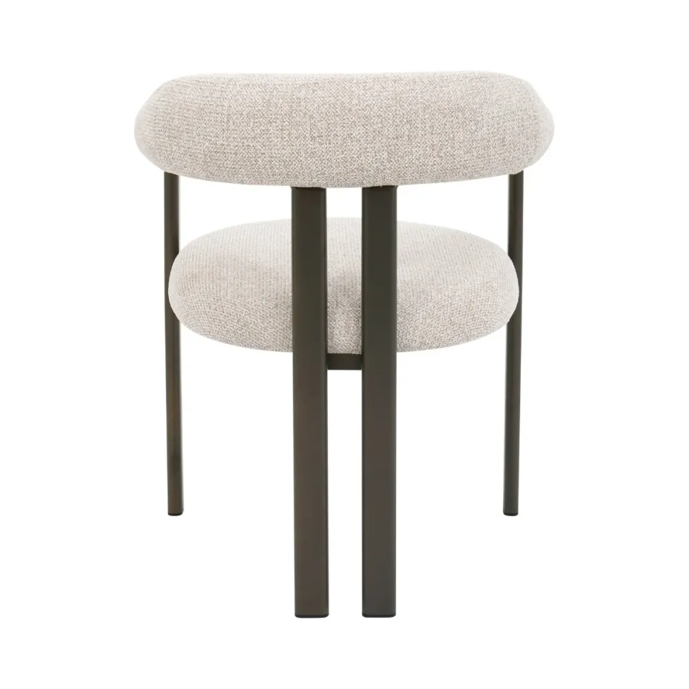 DÉJA Living Eetkamerstoel Odense - Stof - Taupe/Brons - Set van 2