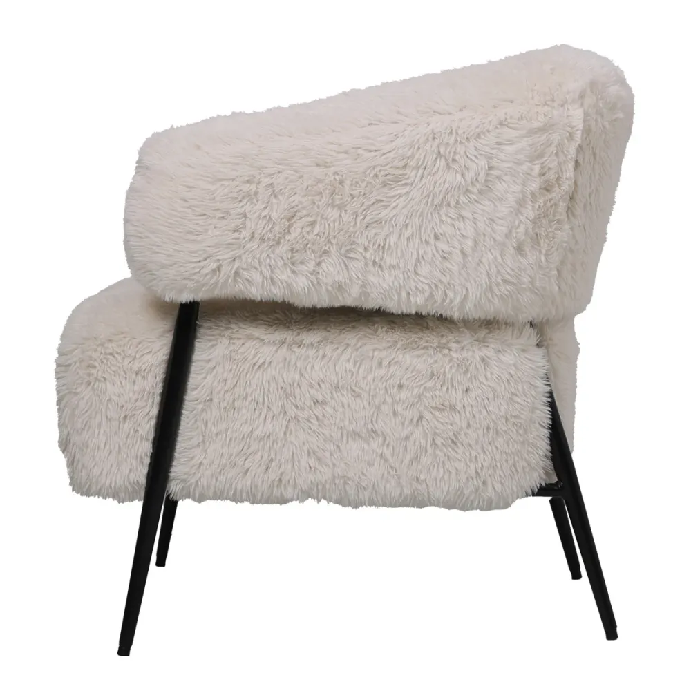 DÉJA Living Fauteuil Bogo Fluffy - Beige Stof - 86x74x78cm