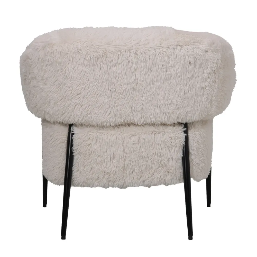 DÉJA Living Fauteuil Bogo Fluffy - Beige Stof - 86x74x78cm