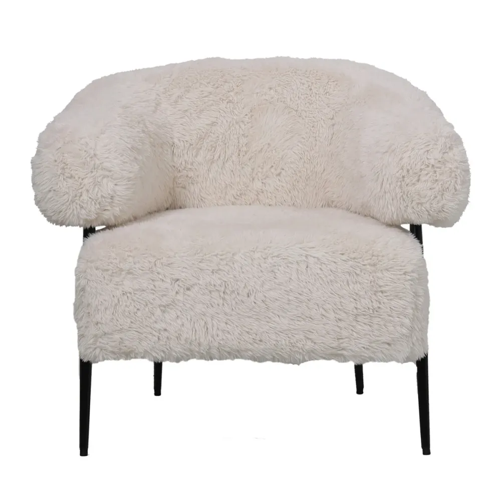 DÉJA Living Fauteuil Bogo Fluffy - Beige Stof - 86x74x78cm