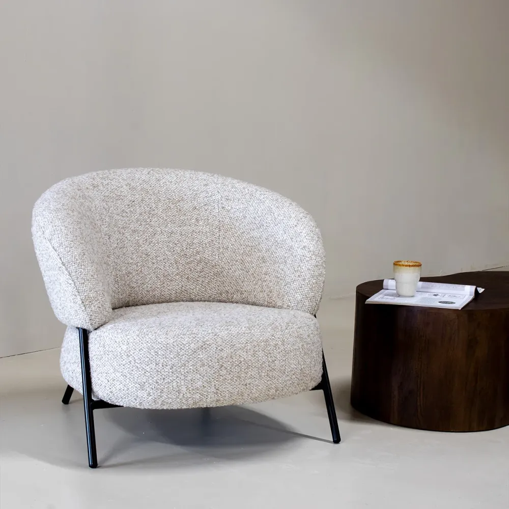 DÉJA Living Fauteuil Kumla - Beige Stof - 85x85x70cm