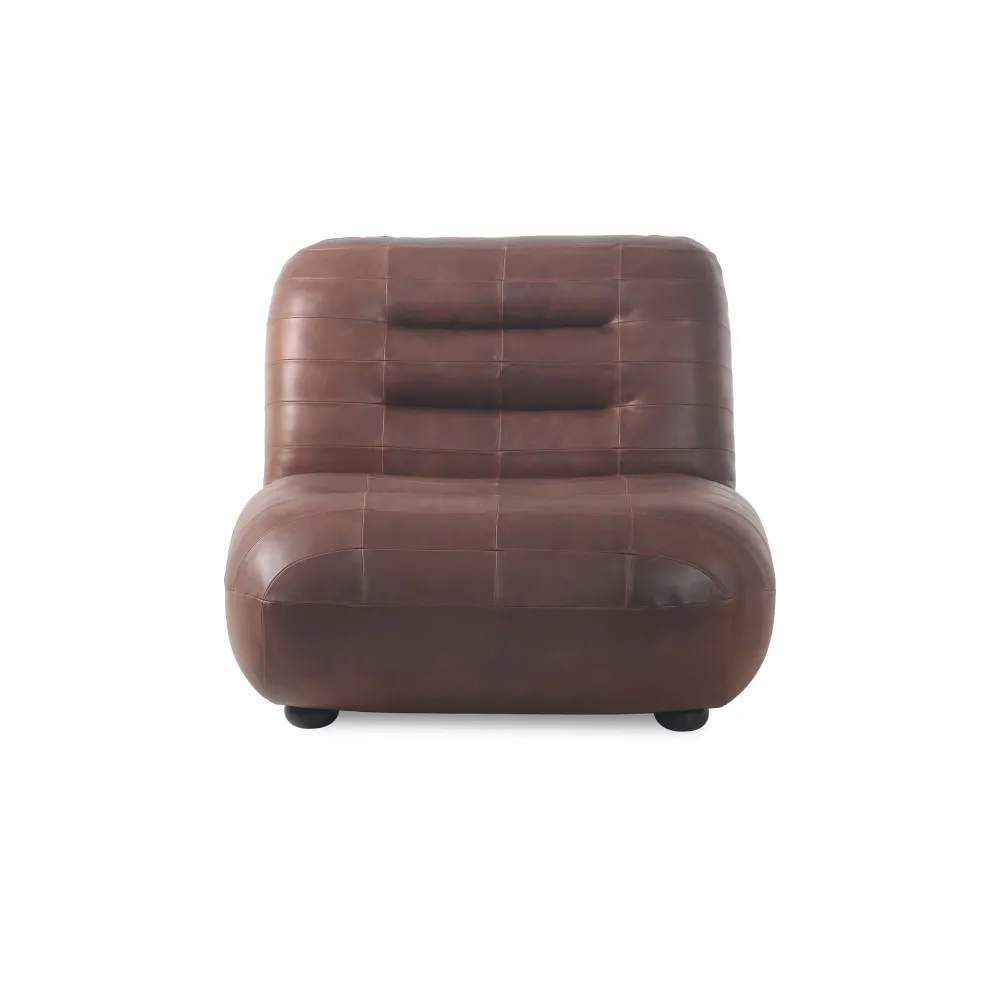 Dutchbone Wyatt Fauteuil Leer Chocolade Bruin