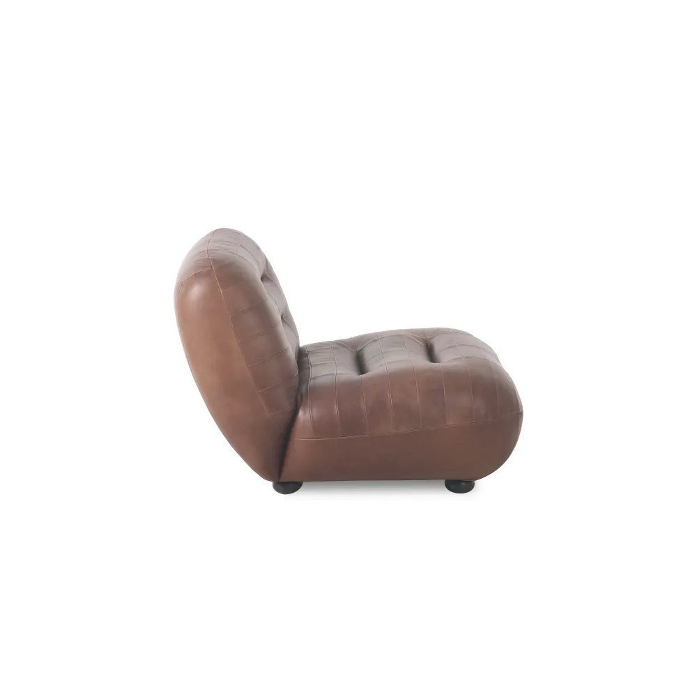 Dutchbone Wyatt Fauteuil Leer Chocolade Bruin