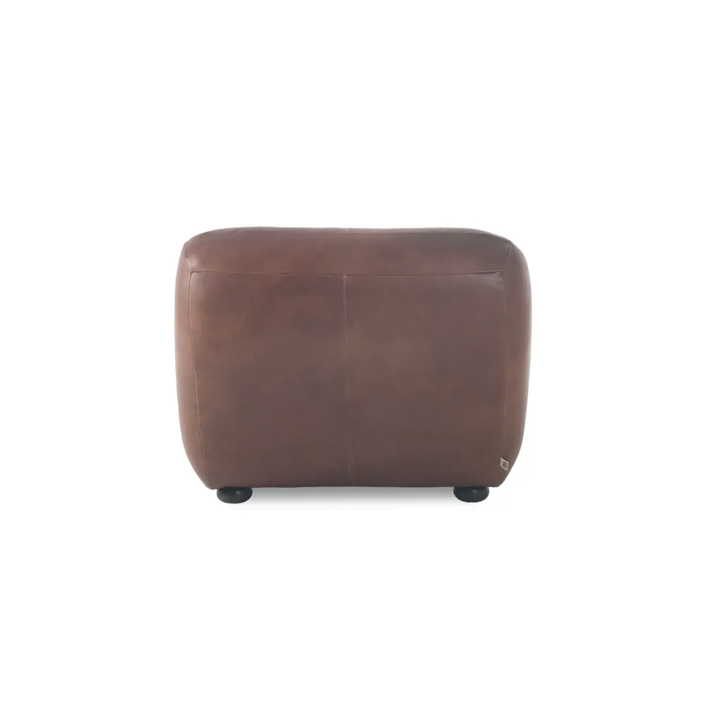 Dutchbone Wyatt Fauteuil Leer Chocolade Bruin
