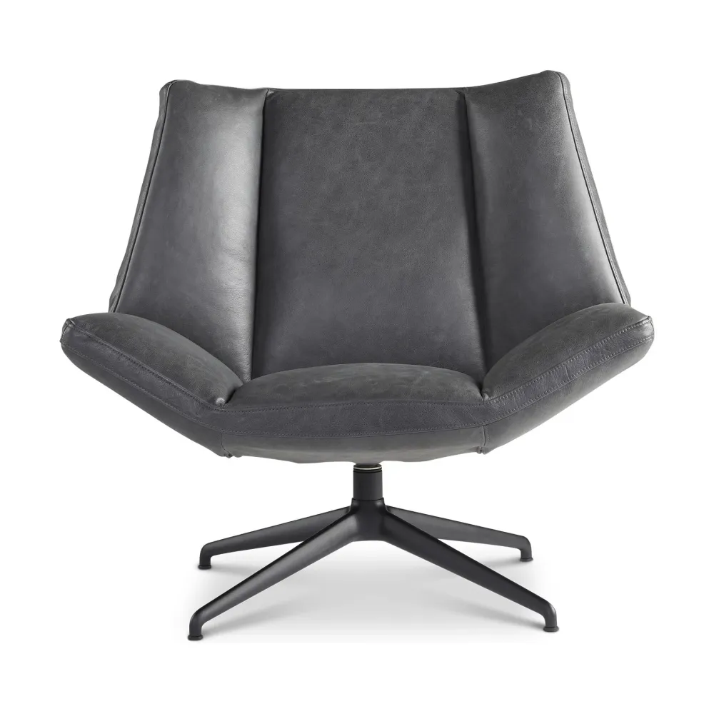 Dyyk Aiden fauteuil hoog vintage leder grey