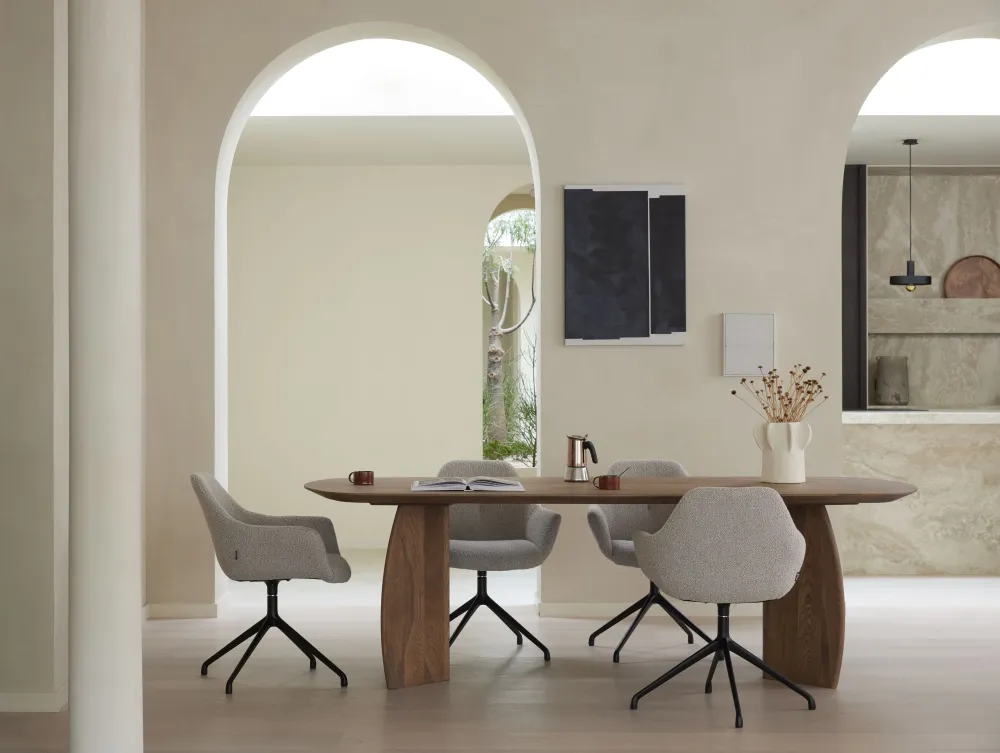 Dyyk Ids eetkamerstoel beige onderstel Cosmo nature