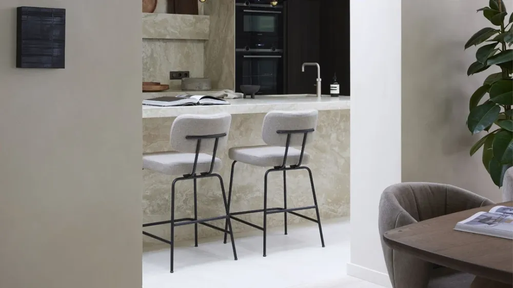 Dyyk Ted barkruk H65 new wool stone