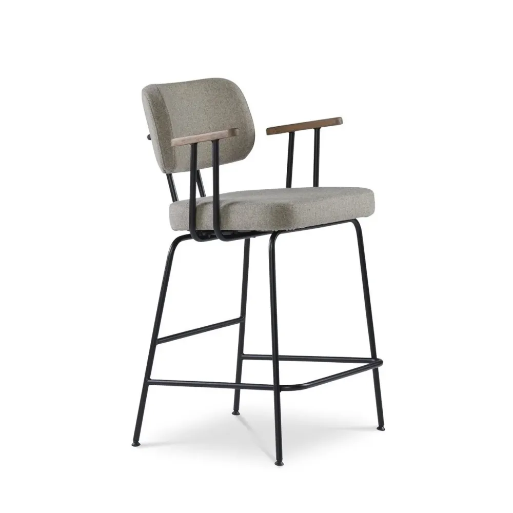 Dyyk Ted barkruk H75 met armleuning new wool stone