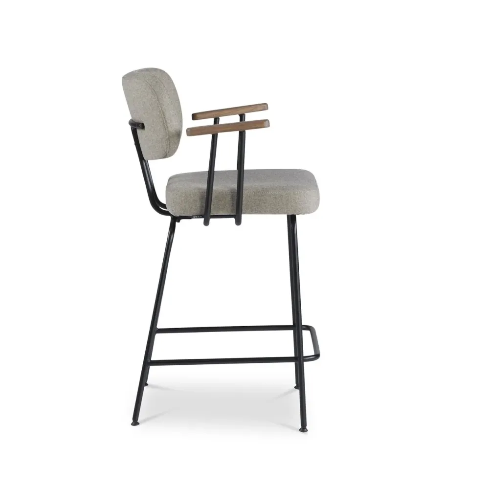 Dyyk Ted barkruk H75 met armleuning new wool stone