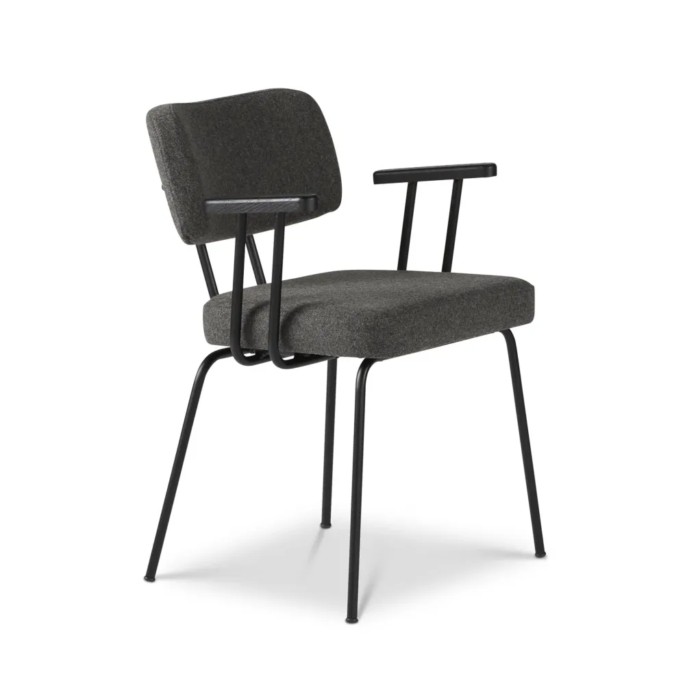 Dyyk Ted eetkamerstoel arm New Wool Antracite Antracite Black