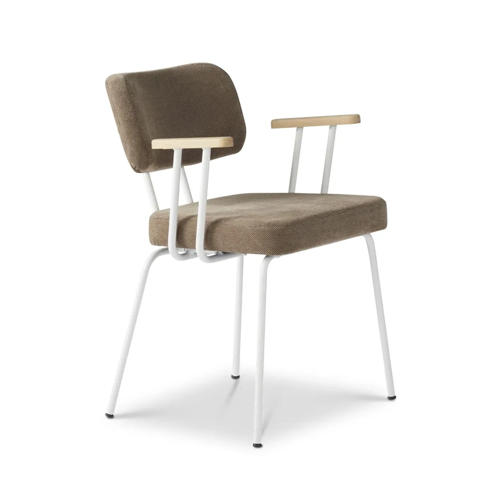 Dyyk Ted eetkamerstoel arm Portofino Brown Groove White