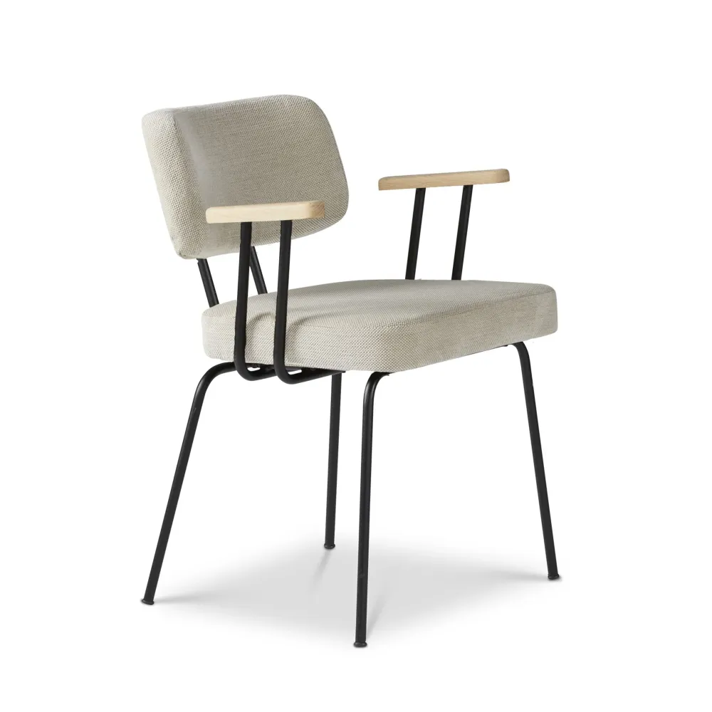 Dyyk Ted eetkamerstoel arm Portofino Natural Groove Black