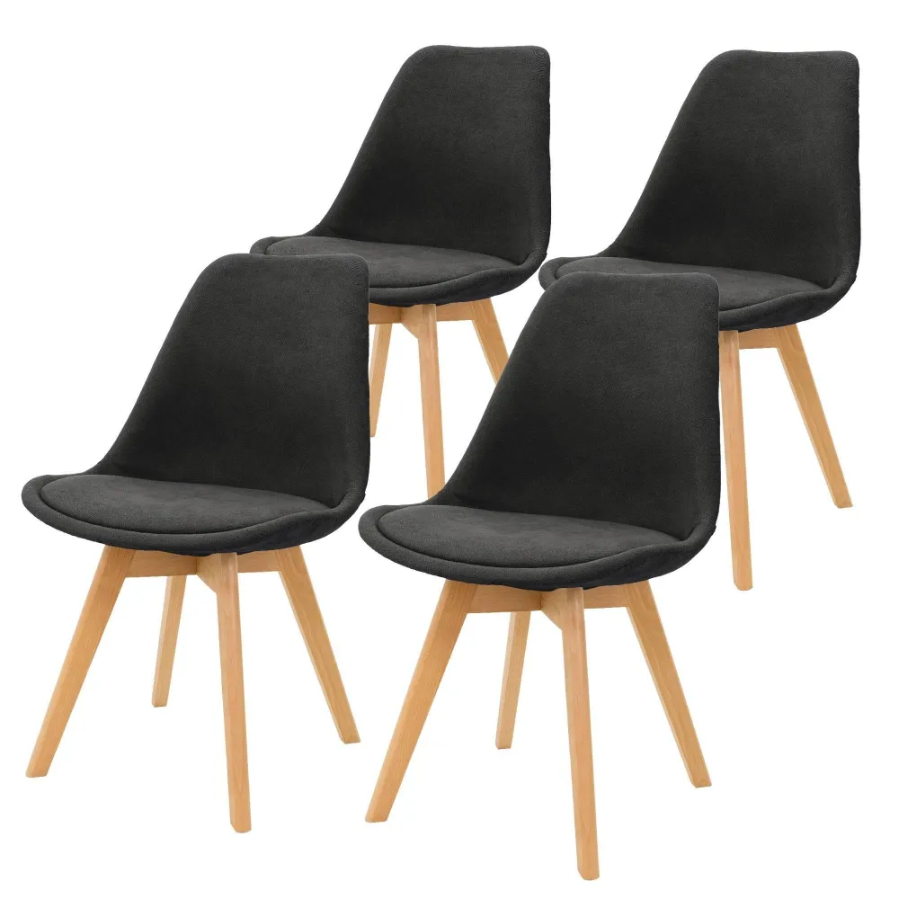 Set van 4 eetkamerstoelen Alison linnen ECD Germany