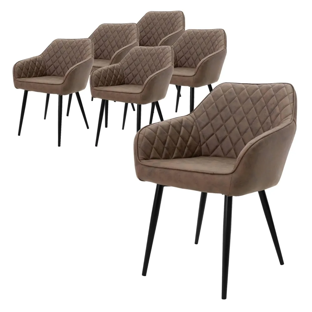 Set van 6 eetkamerstoelen Amino kunstleer ECD Germany