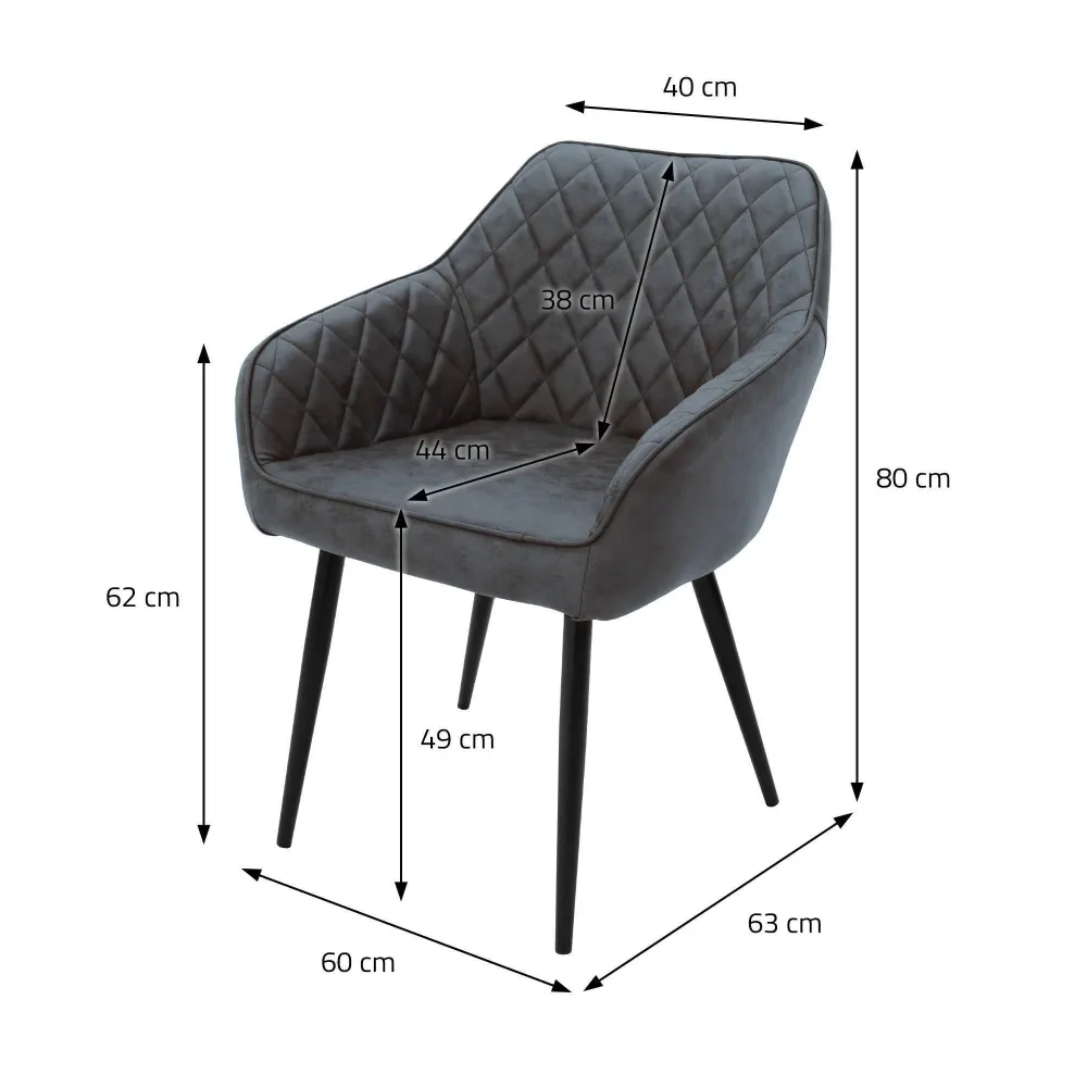 Set van 2 eetkamerstoelen Anita velvet ECD Germany