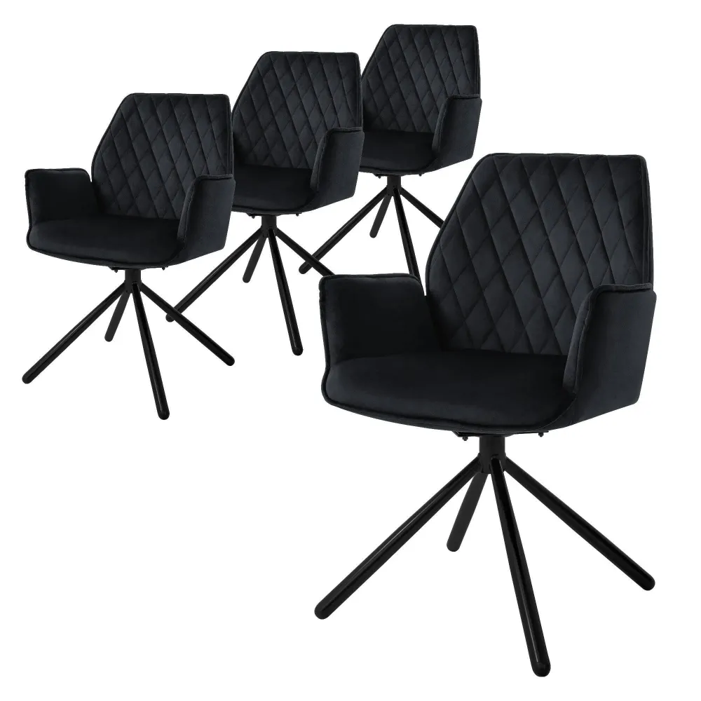 Set van 4 eetkamerstoelen Hale velvet ECD Germany