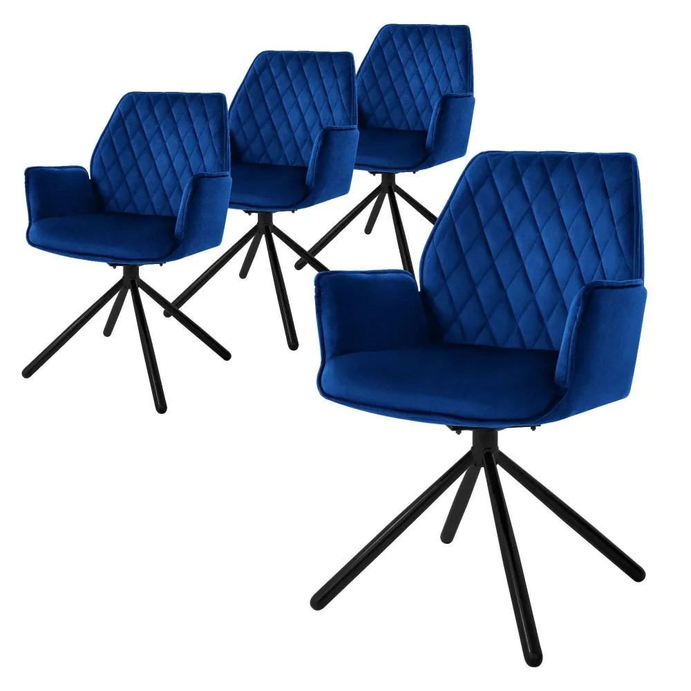 Set van 4 eetkamerstoelen Hale velvet ECD Germany