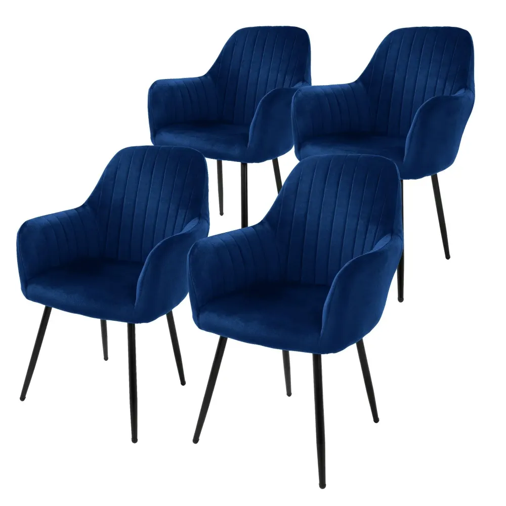 Set van 4 eetkamerstoelen Layla velvet ECD Germany