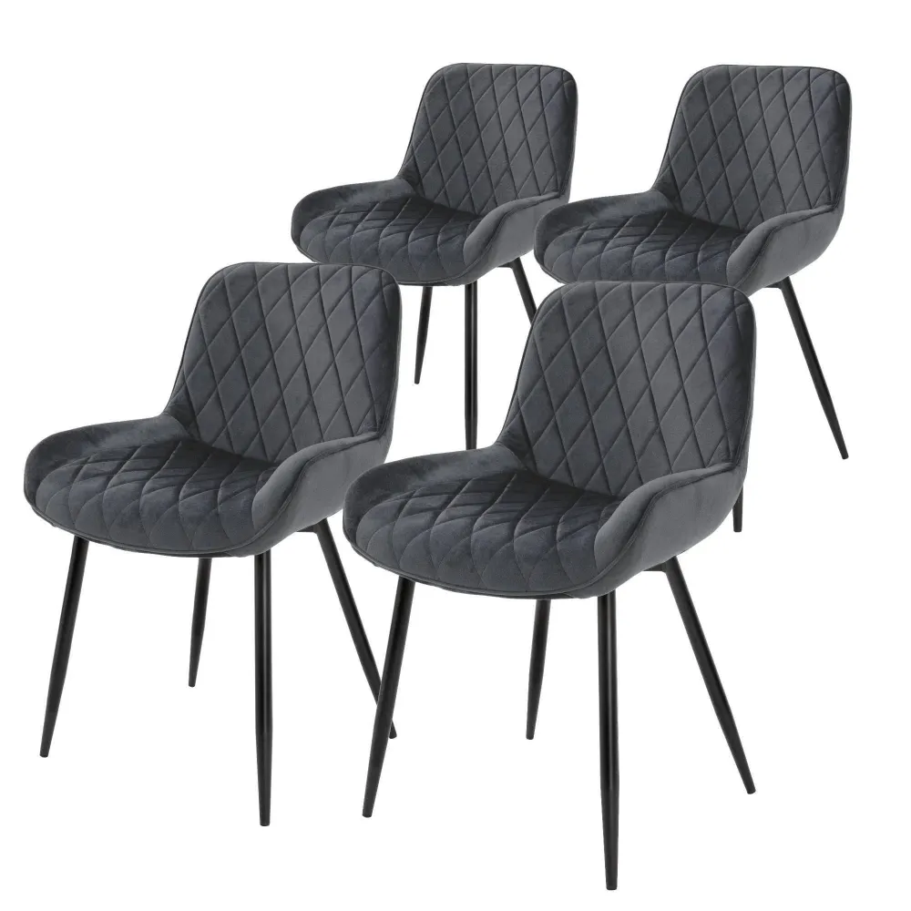 Set van 4 eetkamerstoelen Megan velvet ECD Germany
