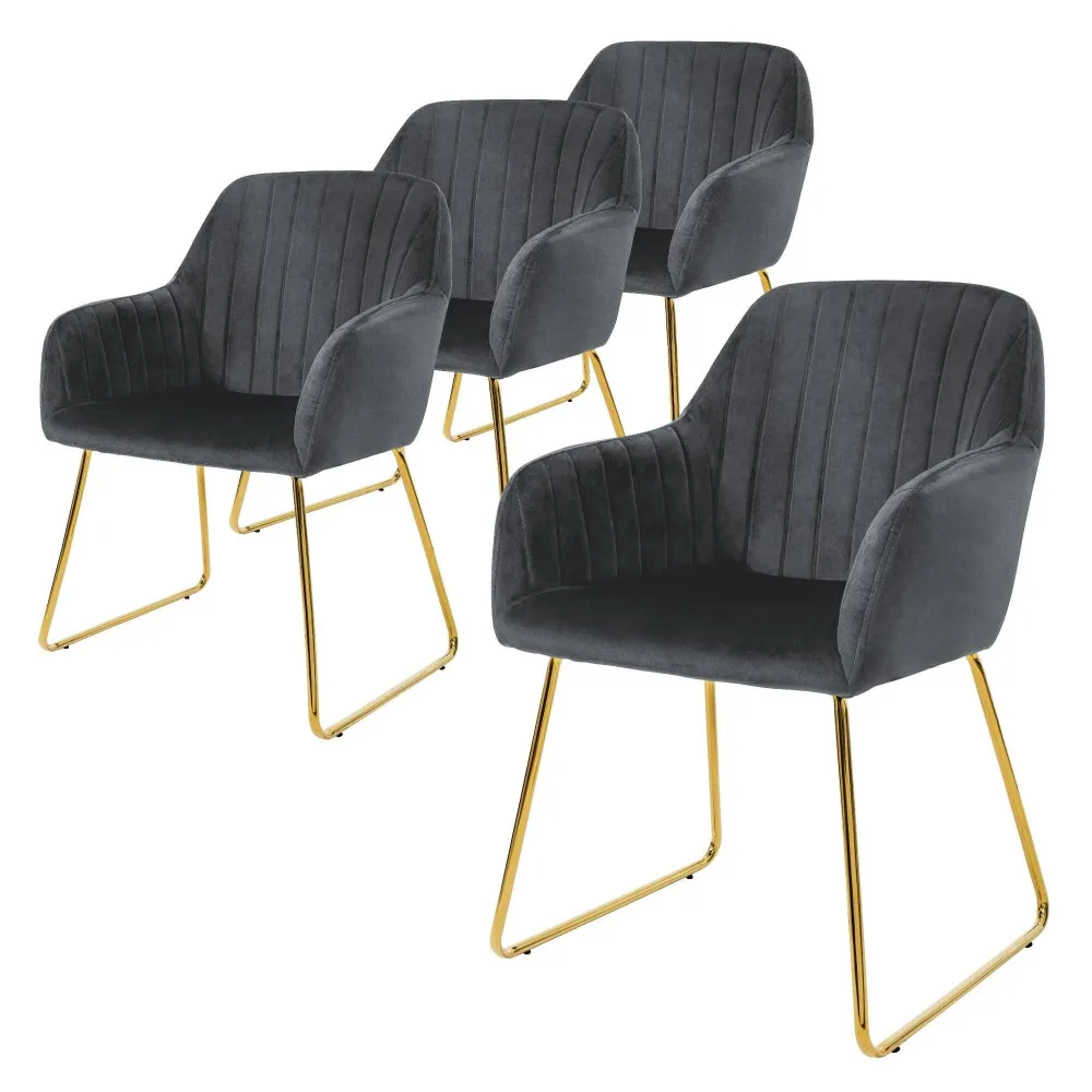 Set van 4 eetkamerstoelen Mili velvet ECD Germany