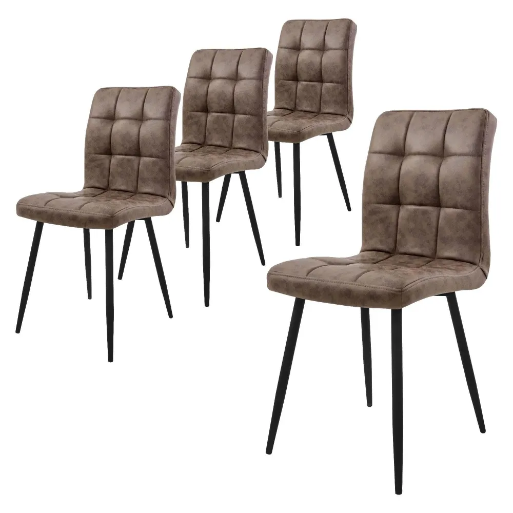 Set van 4 eetkamerstoelen Quinn kunstleer ECD Germany