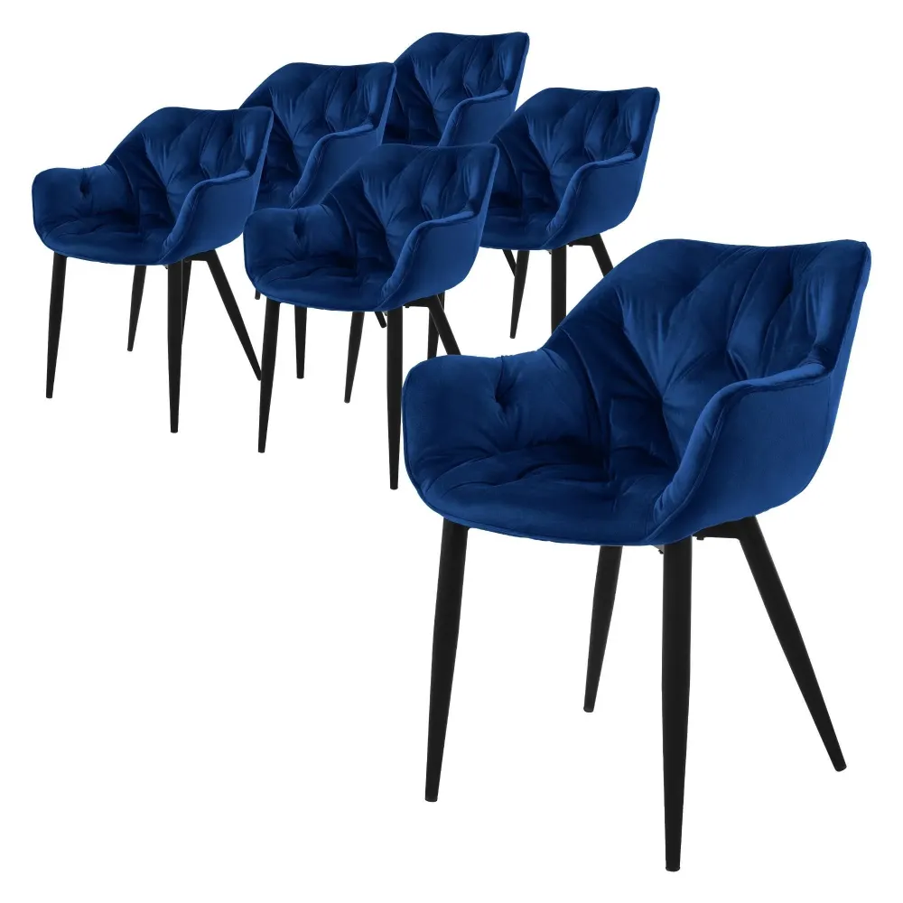 Set van 6 eetkamerstoelen Saga velvet ECD Germany