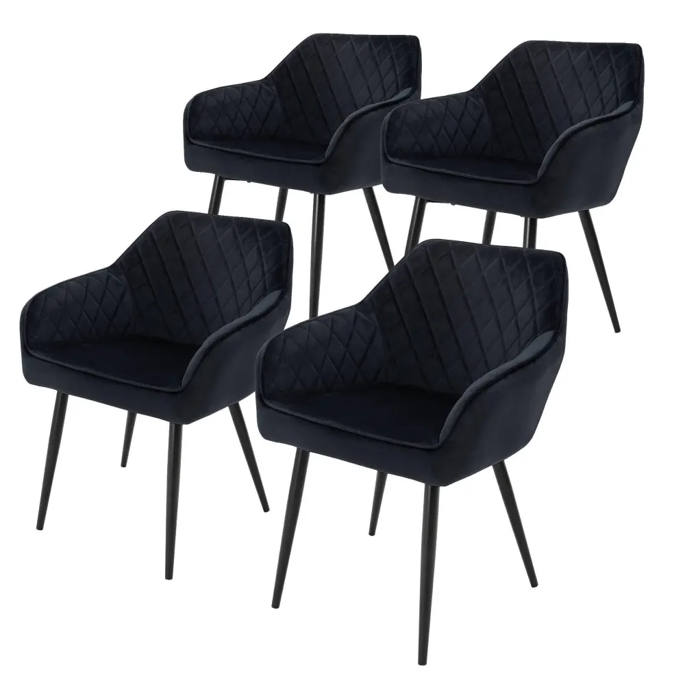 Set van 4 eetkamerstoelen Sanders velvet ECD Germany
