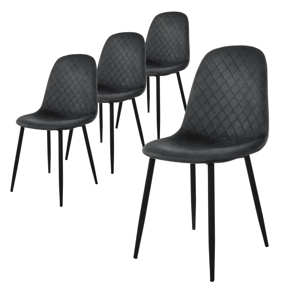 Set van 4 eetkamerstoelen Wisk velvet ECD Germany