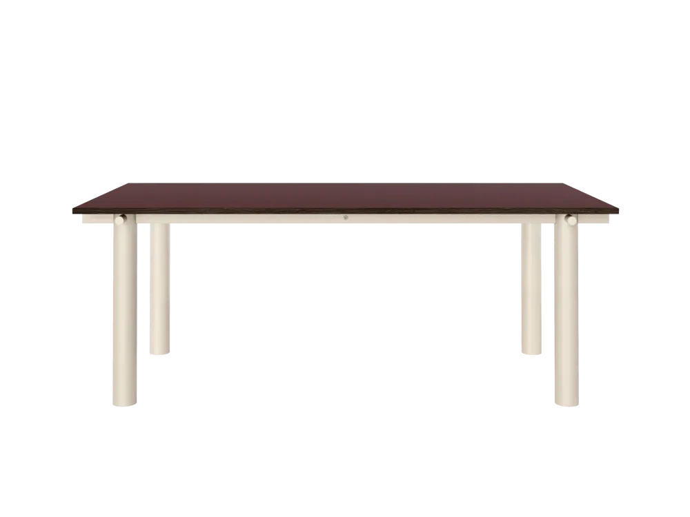 Atura Dining Table - Light Cashmere/Burgundy Linoleum 200 Ferm Living - COM