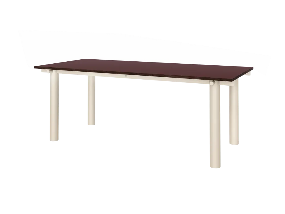 Atura Dining Table - Light Cashmere/Burgundy Linoleum 200 Ferm Living - COM