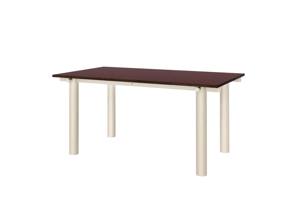 Atura Dining Table - Light Cashmere/Burgundy Linoleum 200 Ferm Living - COM