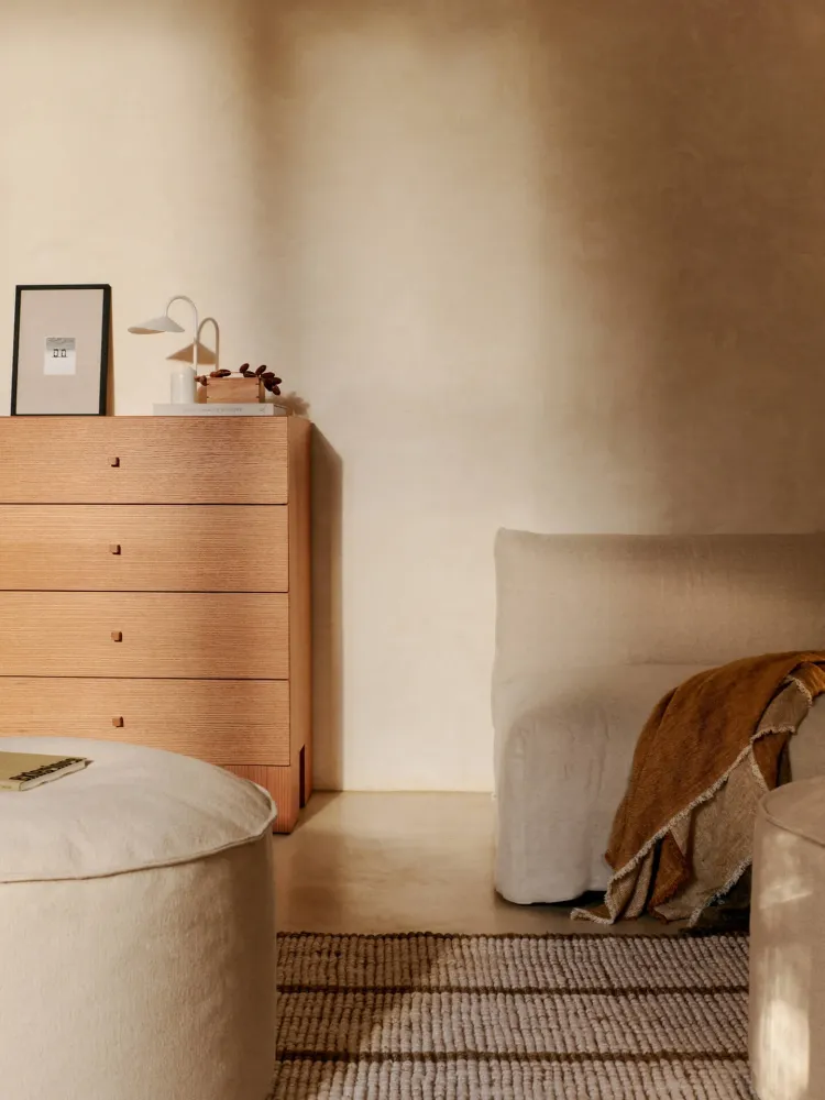 Aun Cotton Pouf - Ø40 - Off-White Ferm Living - COM