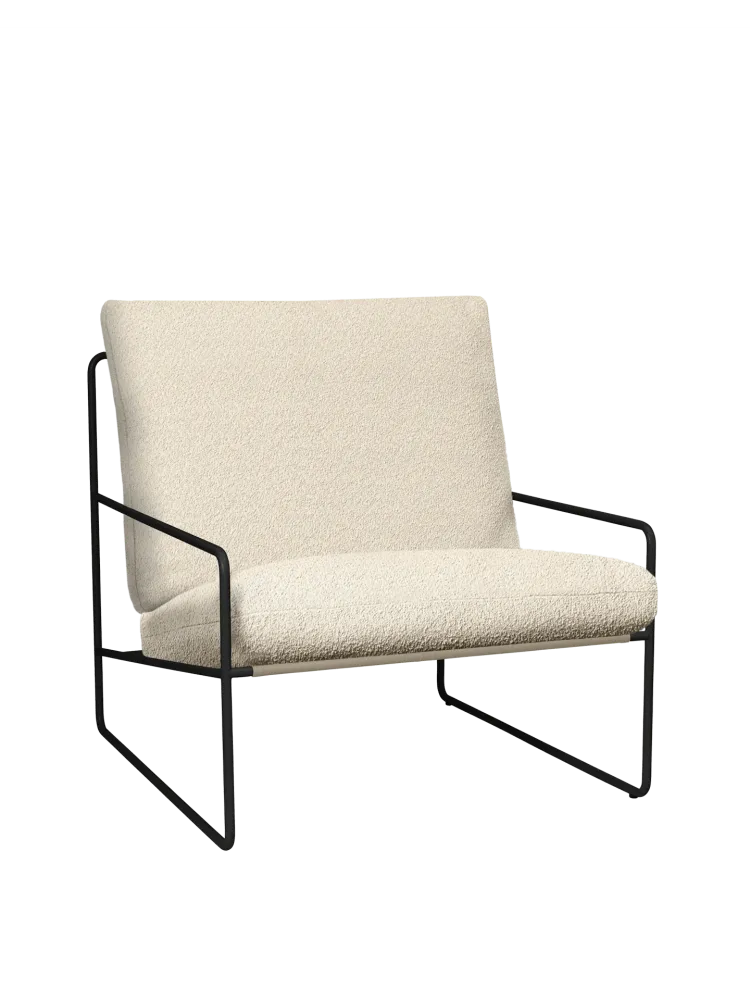 Desert 1-seater - Black - Pure Bouclé - Off-White Ferm Living - COM