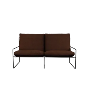 Desert 2-seater - Black - Pure Bouclé - Chestnut Ferm Living - COM