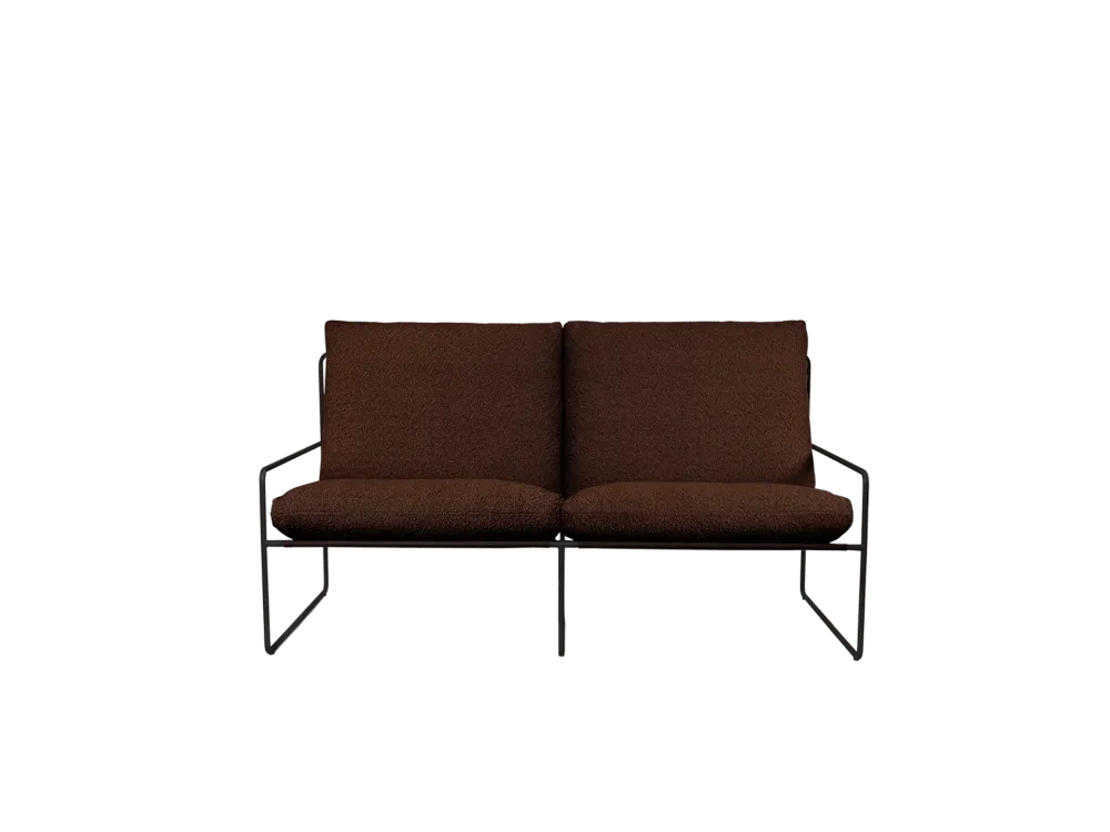 Desert 2-seater - Black - Pure Bouclé - Chestnut Ferm Living - COM
