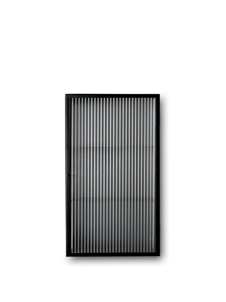 Haze Wall Cabinet - Reeded Glass - Black Ferm Living - COM