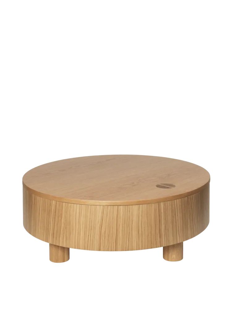 Olles Storage Table - Ø80 - Natural Oak Veneer Ferm Living - COM