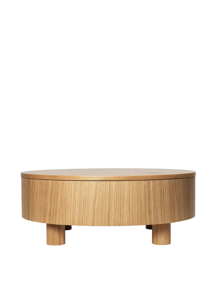Olles Storage Table - Ø80 - Natural Oak Veneer Ferm Living - COM