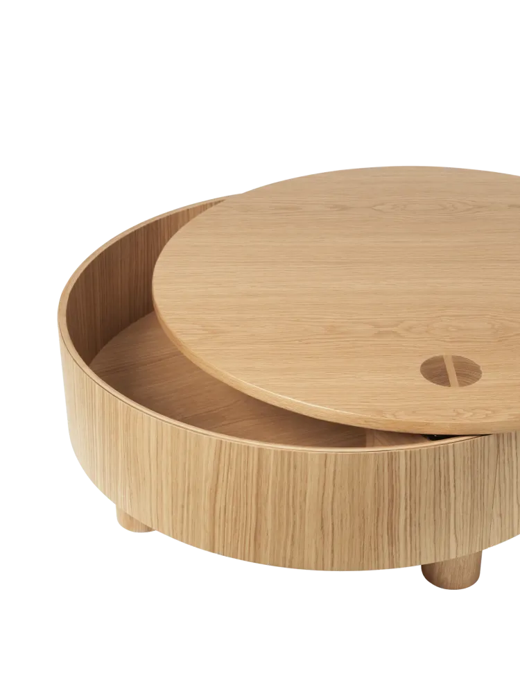Olles Storage Table - Ø80 - Natural Oak Veneer Ferm Living - COM