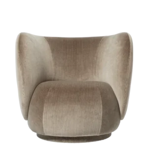 Rico Lounge Chair - Devoré Velvet - Flint Grey Ferm Living - COM