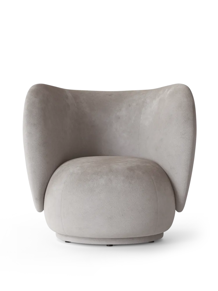 Rico Lounge Chair - Faded Velvet - Concrete Ferm Living - COM
