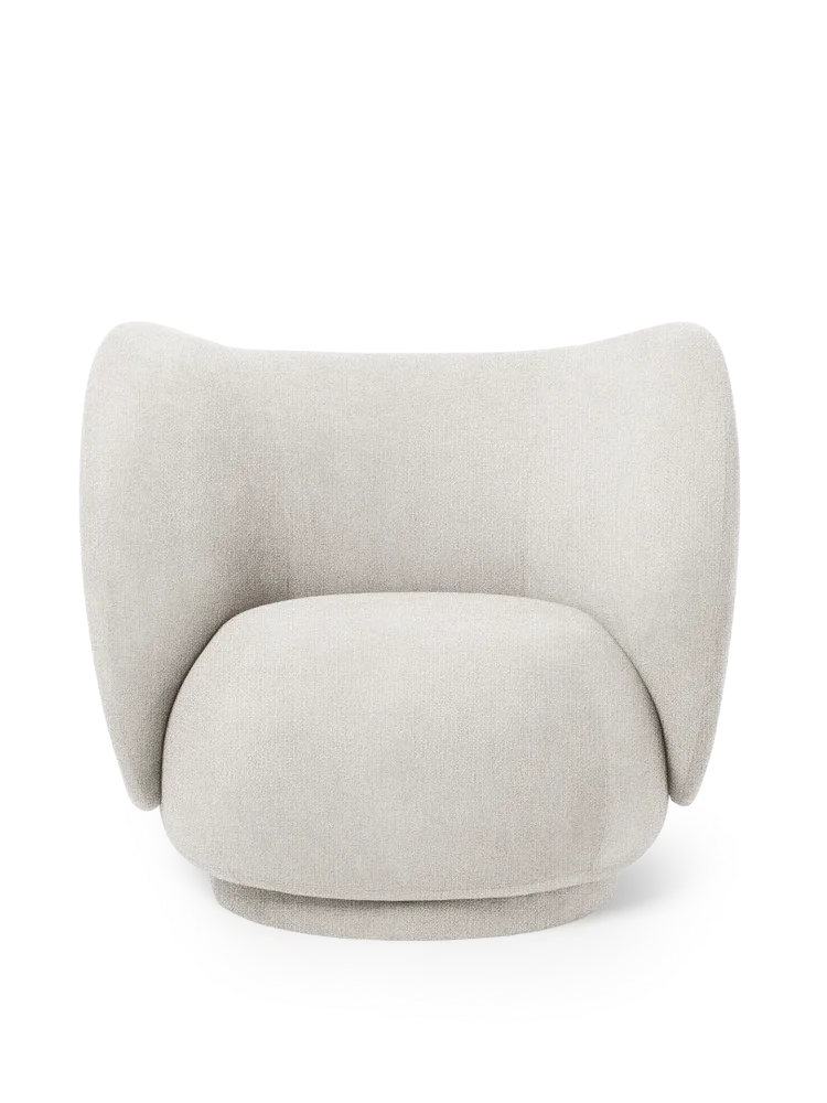 Rico Lounge Chair - Swivel - Bouclé - Off-White Ferm Living - COM